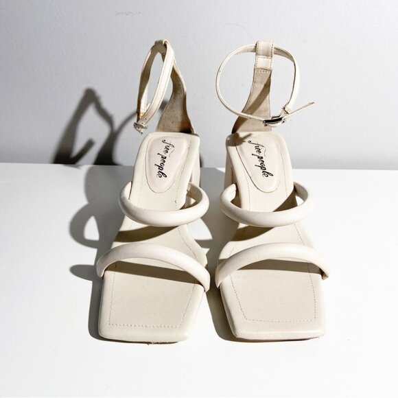 FREE PEOPLE FP Collection - Parker Pillow Heels in ivory size 37.5 - Picture 3 of 7